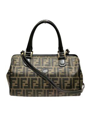 Fendi Zucca Vintage Boston Bag Leather